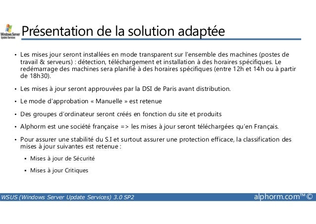 TÉLÉCHARGER WSUS 3.0 SP2 FRANCAIS